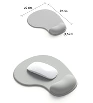 SonicTouch Bilek Destekli Mouse Pad 20x22cm Gri Damla Tipi Pürüzsüz Yüzey Dikişsiz Gamer Oyuncu