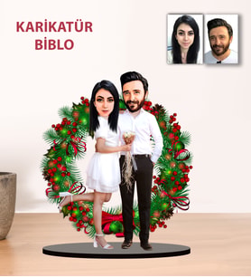 Kisiye Özel Karikatür Sevgili Yılbaşı Hediyesi ÇİFT Biblo YH3