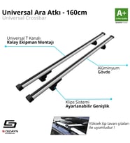 S-Dizayn Universal Standart Model Ara Atkı 160 Cm