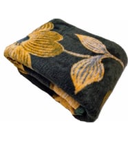 Algelsineve Çift Kişilik Lüks Peluş Uşak Battaniyesi (2,9Kg, Akrilik-Pamuk-Polyester) (Yeşil)