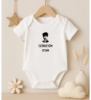 İzindeyim Atam Baskılı Bebek Body Zıbın (Pamuk Beyaz)