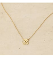 Kişiye Özel 925 Ayar Gümüş Zarif Om Sembol Kolye (Gold)
