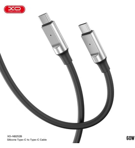 Lexroo NB-Q252B Siyah Type-C Type-C 60W Silikon Şarj Kablosu
