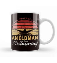 Old Man Swimmer Swimming Pool Retro Swim Water Sports Coach Kupa Bardak Porselen