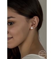 Union Swarovski Crystal Kadın Çivili Gümüş Küpe