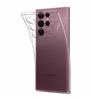Logis Samsung Galaxy S22 Ultra Kamera Korumalı Şeffaf Silikon Kılıf (Şeffaf Hologram)