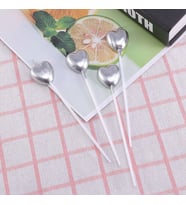 4 ADET GÜMÜŞ KALPLİ PASTA MUMU KALPLİ DOĞUM GÜNÜ PASTA MUMU GÜMÜŞ PASTA MUMU KALPLİ MUM  SİLVER CANDLE