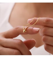Vaoov 925 Ayar Gümüş Üç Boyutlu Oğlak Burcu Kolye (Gold)