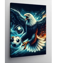 Kanvas Tablo Futbol Ve Siyah Beyaz Ve Kartal