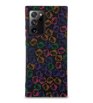 Samsung Galaxy Note 20 Plus Uyumlu Lansman Kılıf Hello Kitty Tasarımlı İçi Kadife Kapak-Siyah (Şeffaf)