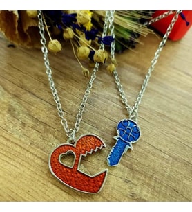 Heart Key Çift Kolye