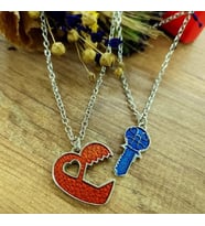 Heart Key Çift Kolye