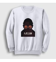 Presmono Unisex Beyaz Sight Film Leon Sweatshirt 247189tt