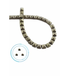Hematit Doğal Taş Mat Antik Sarı Kare Kesim Çift Delik 6x6mm Dizi [AA]