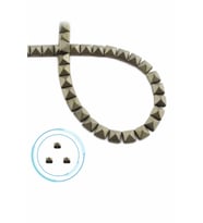 Hematit Doğal Taş Mat Antik Sarı Kare Kesim Çift Delik 6x6mm Dizi [AA]