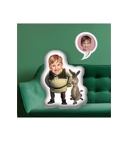 Kişiye Özel Fotoğraflı Sevimli Dev Shrek Yastık 115168 50 cm