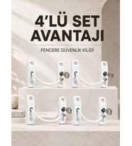 Çocuk Güvenliği İçin Pencere Kilidi Anahtarlı 4’lü Paket