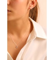 925 Ayar Gümüş Minimal Papatya 2 li Set