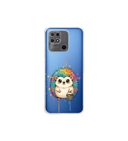 Redmi 10C ile Uyumlu Splash Kirpi Tasarımlı Şeffaf Silikon Kılıf