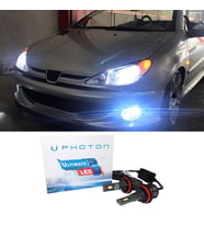 Peugeot 206 Led Xenon Kısa Far Ampulü H7 Ultimate 9500 Lumens Yeni Seri Beyaz 2003+