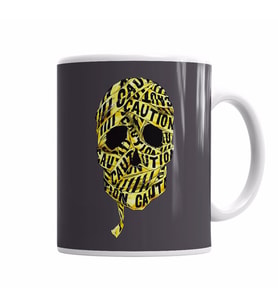 Caution Skull  Kupa Bardak Porselen