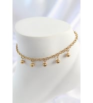 Çelik Gold Renk Sallantı Topçuk Zincir Model Kadın Halhal