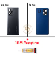Xiaomi Redmi Note 12 Pro Plus 5G Lensli Gece Siyahı Arka Pil Kapağı + B-7000 Yapıştırıcı