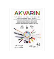 VAN DYCK VD420512 AKVARIN MULTIPURPOSE ÜSTTEN SPİRALLİ SULU BOYA BLOK A5 230GR 20 YP