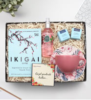 Ikigai Kitabı & Pembe Fincan & Eyüp Sabri Tuncer 150ml Sprey Kolonya & 2'li Teashop Bitki Çayı Hediye Seti
