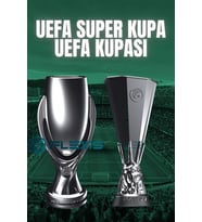 FLEXIS WE MAKE IT POSSIBLE FOR YOU UEFA SUPER KUPA VE UEFA KUPASI 20 CM SET HEDİYELİK