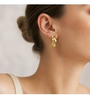 STİL İNCİSİ/XUPING JEWELRY ÖRGÜ HALKA MODEL KÜPE (Altın Rengi)