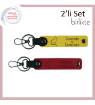 Tatlı Patisini Unutmayanlara, Sevimli Temalı, Kişisel Yazılı Anahtarlık, Sarı-Kırmızı