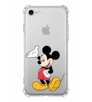 Apple iPhone 7 Uyumlu Köşe Korumalı Antişok  Kapak Mickey Mouse Tasarımlı Şeffaf  Kılıf