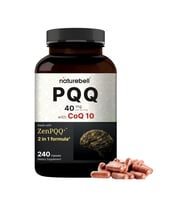 NatureBell PQQ 40mg with CoQ10, 240 Capsules Active Pyrroloquinoline Quinone, Highly Bioavailable ZenPQQ+ Formula – Promotes Heart, Brain, Mitochondrial Health.