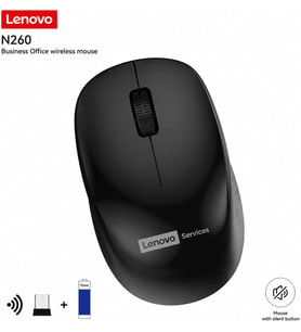N260 Sessiz Kablosuz Mouse,Siyah, 1200 DPI, 20 Metre Menzil, Otomatik Kapanma ve Uyku Modu, Nano USB Alıcı (Wireless Silent Mouse), 870042253