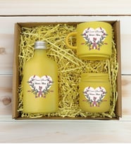 BK Gift Kişiye Özel İsimli DTF Anne Temalı Sarı Kahve Fincanı & Kolonya & Mum Hediye Seti-5, Anneye Hediye, Anneler Günü Hediyesi