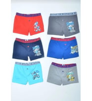 TUTKU 0253 ERKEK ÇOCUK DESENLİ LİKRALI BOXER ŞORT 6 ADET