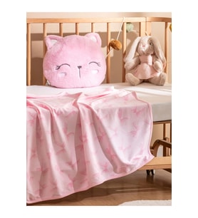 Pembe Baskılı Kız Bebek Battaniyesi