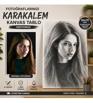 Karakalem kanvas tablo 50x70