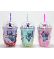 Stitch Figürlü Pipetli Kapaklı Kupa Bardak