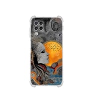 PrintiFy Samsung Galaxy M22 ile Uyumlu Simya Serisi Mozaik Tanrıça Tasarımlı Uv Baskılı Köşe Korumalı Antişok Kılıf