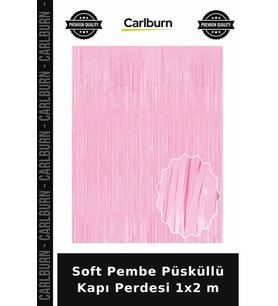 Soft Pembe Püsküllü Kapı Perdesi 1x2 m Özel Gün Dekoratif Hatıra