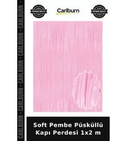 Soft Pembe Püsküllü Kapı Perdesi 1x2 m Özel Gün Dekoratif Hatıra