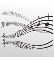 Folyo Sticker Müzik Notaları 100cm Uzunluk