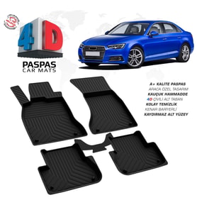 Audi A4 4D Araca Özel Havuzlu Kauçuk Paspas 2016-2019 (Karışık)