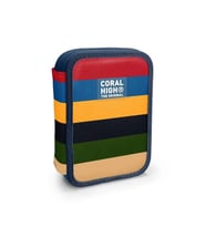 CORAL HIGH KIDS 31103 RENKLİ ÇİZGİ DESENLİ ÇİFT KATLI KALEM ÇANTASI