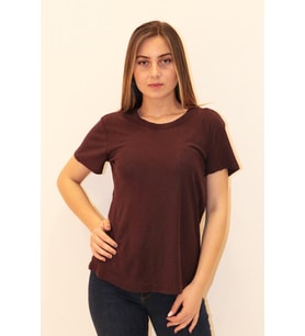 Rich Kadın Organik Bisiklet Yaka T-shirt %100 Pamuk Tişört
