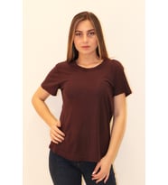 Rich Kadın Organik Bisiklet Yaka T-shirt %100 Pamuk Tişört