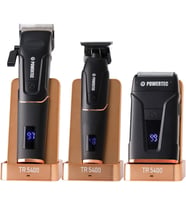 Powertec Tr-5400 Saç & Sakal & Günlük Tıraş & Ense Çizim Profesyonel Berber Tıraş Makinesi 3'Lü Set