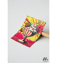 Dondurma Pop Art, Çerçevesiz Yüksek Kalite Duvar Afişi - Renkli Ev Dekorasyonu